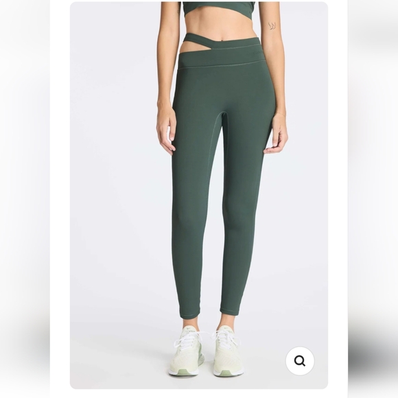 Bandier Aria Asymmetrical Leggings Size XS Balsam Green - Picture 4 of 12